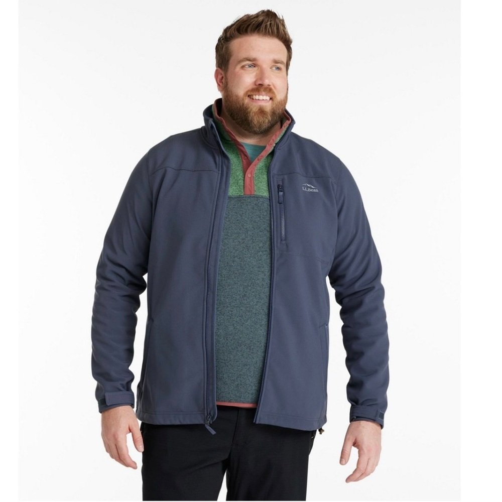 L.L. Bean Men's Carbon Navy Windproof Softshell Jacket XLT - Picture 1 of 8